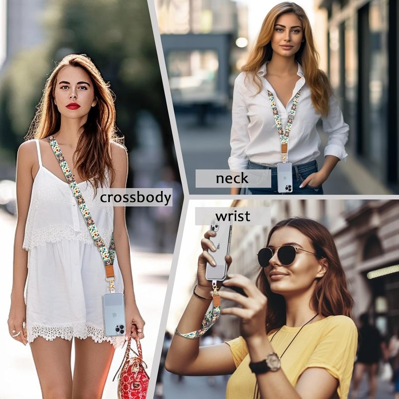 Yonlevres Phone Lanyard Crossbody Strap, Floral Owl Cell Phone Lanyards for around the Neck Wristlet Wrist Strap Animal Adjustable for Keys Case Accessories Travel Essentials - Image 2